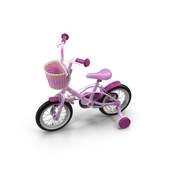 小女孩自行车PNG和PSD图像