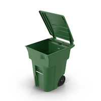 绿色开放垃圾箱PNG和PSD图像