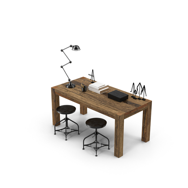 Rustic Desk Set PNG & PSD Images