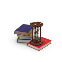Books and Hourglass PNG & PSD Images
