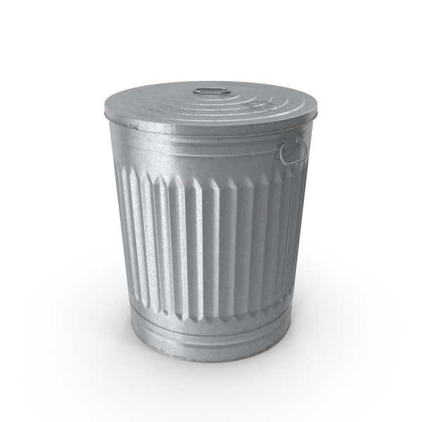 Galvanized Steel Garbage Can PNG & PSD Images