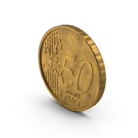 German 50 Cent Euro Coin Aged PNG & PSD Images
