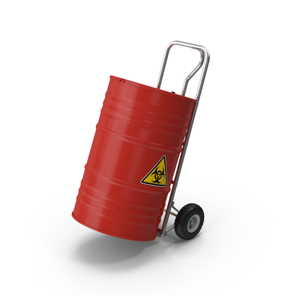 Handtruck and Biohazard Barrel PNG & PSD Images