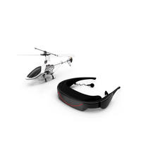 带有VR耳机PNG和PSD图像的直升机