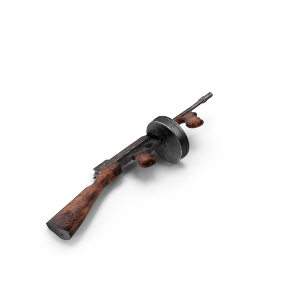 Tommy Gun Aged PNG & PSD Images
