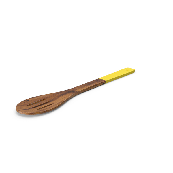 Dark Wood Slotted Spoon PNG & PSD Images