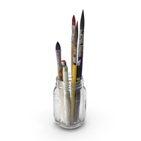 Artist Tools in a Mason Jar PNG & PSD Images