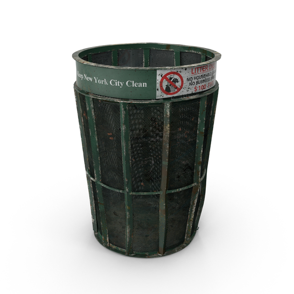 Dirty New York Garbage Bin PNG & PSD Images
