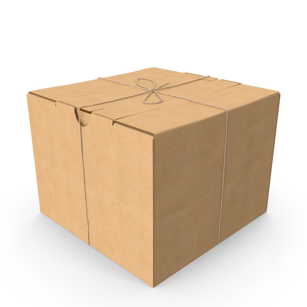 Cardboard Box with Twine PNG & PSD Images