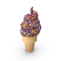 Ice Cream Cone with Sprinkles PNG & PSD Images