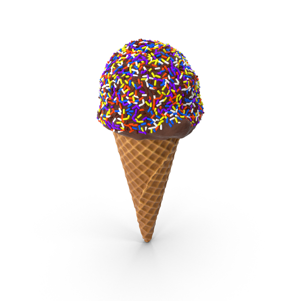 Ice Cream Cone with Sprinkles PNG & PSD Images