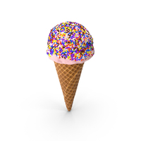 Ice Cream Cone with Sprinkles PNG & PSD Images