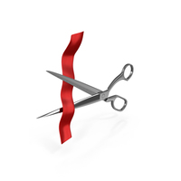 Scissors Cutting Red Tape PNG & PSD Images