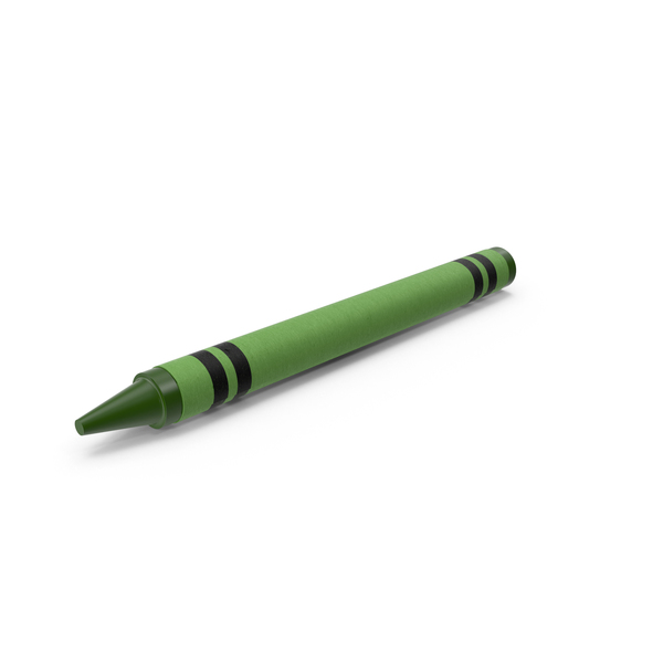 绿色蜡笔PNG和PSD图像