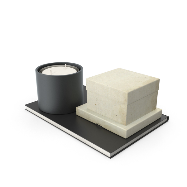 Candle And Small Box On Notebook PNG & PSD Images