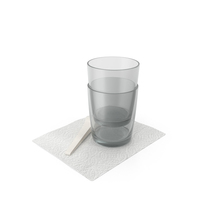 Glass Cups on Napkin PNG & PSD Images