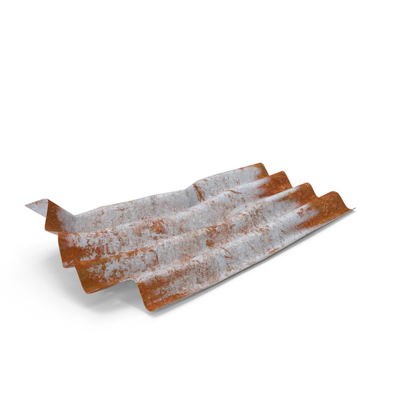 Bent Rusted Corrugated Metal PNG & PSD Images