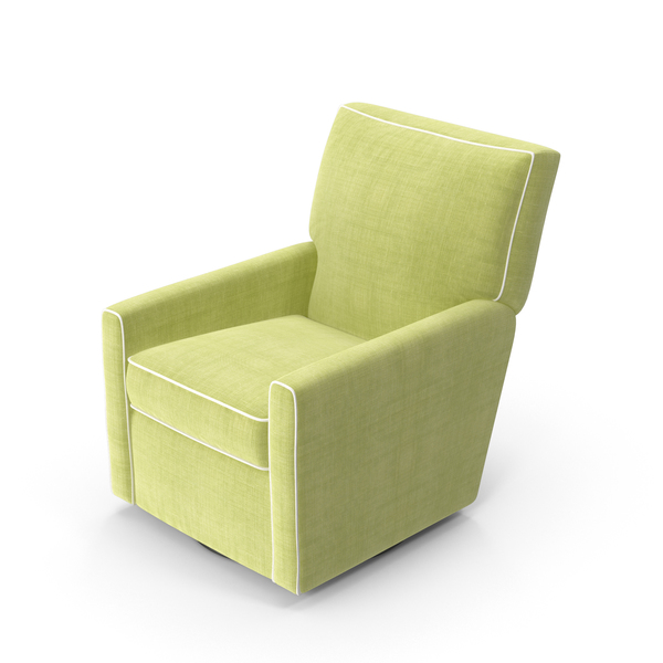绿色旋转扶手椅PNG和PSD图像
