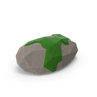 Low Poly Mossy Rock PNG & PSD Images