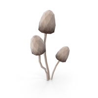 Low Poly Mushrooms PNG & PSD Images