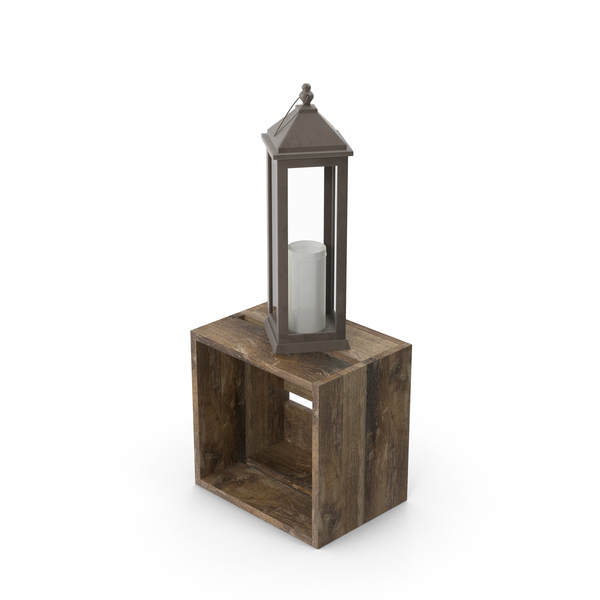 Lantern on Wooden Crate PNG & PSD Images