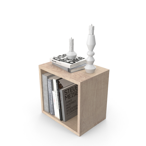 End Table with Books PNG & PSD Images