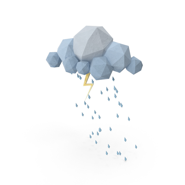 Low Poly Storm Cloud PNG & PSD Images