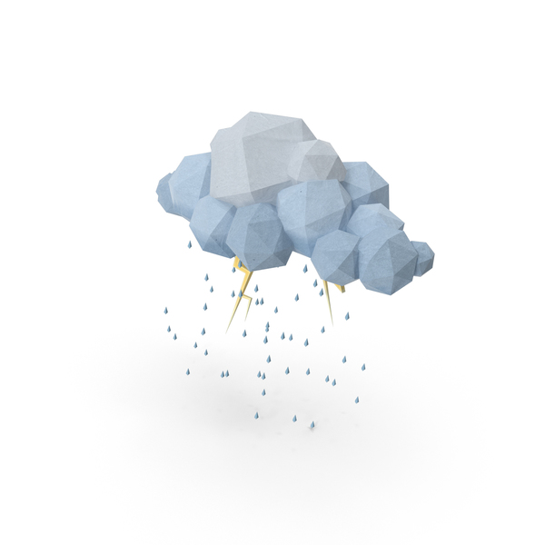 低poly Storm Cloud PNG和PSD图像