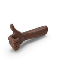 Low Poly Thumbs Up Dark Skin PNG & PSD Images