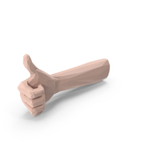 Low Poly Thumbs Up Light Skin PNG & PSD Images