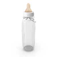White Baby Bottle Empty PNG & PSD Images