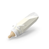 White Baby Bottle in Feeding Pose Full PNG & PSD Images