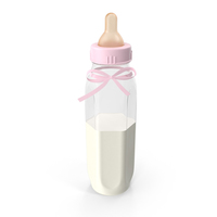 Pink Baby Bottle Half Full PNG & PSD Images