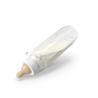 White Baby Bottle in Feeding Pose PNG & PSD Images