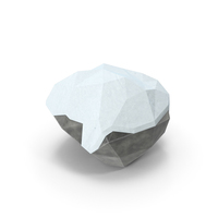 Low Poly Snow Covered Boulder PNG & PSD Images