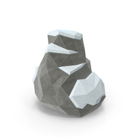 Low Poly Snow Covered Boulder PNG & PSD Images