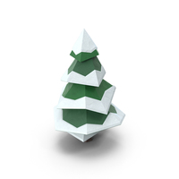 Low Poly Snowy Pine PNG & PSD Images