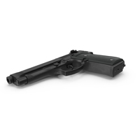 Beretta 92F黑色PNG和PSD图像