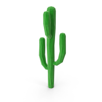 Low Poly Saguaro Cactus PNG & PSD Images
