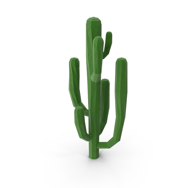 Low Poly Saguaro Cactus PNG & PSD Images