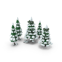 Low Poly Snow Scene PNG & PSD Images