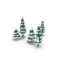 Low Poly Snow Scene PNG & PSD Images