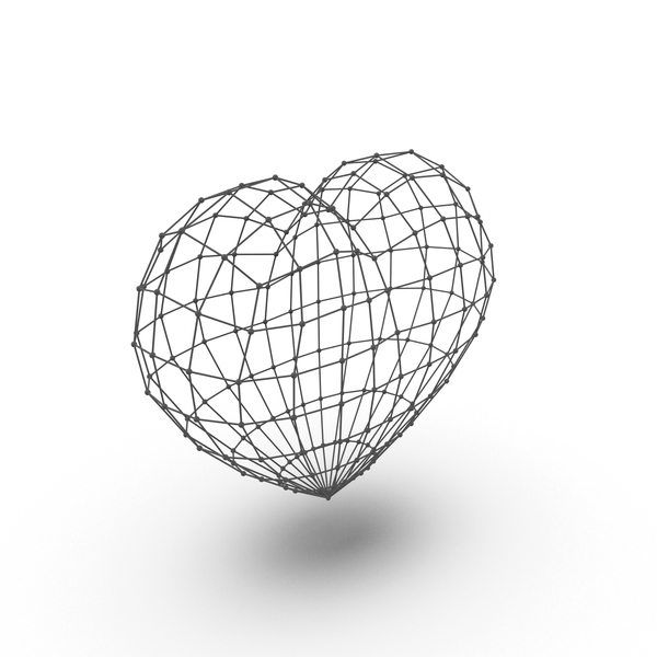 Heart With Love Clipart Transparent Background, Red Wireframe Love Heart  Clipart, Heart Clipart, Heart, Wireframe PNG Image For Free Download