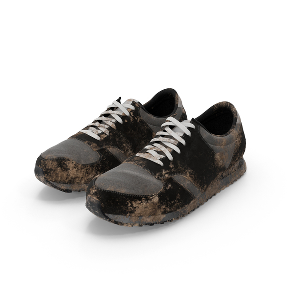 泥泞的跑步鞋PNG和PSD图像