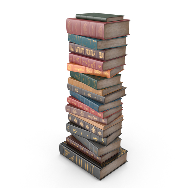 Tall Stack of Classic Books PNG & PSD Images