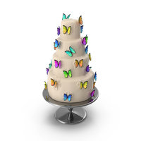 Cake with Butterflies PNG & PSD Images