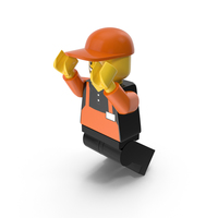Lego Man Cashier Jumping PNG & PSD Images