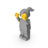 Neutral Lego Woman Arms Up PNG & PSD Images