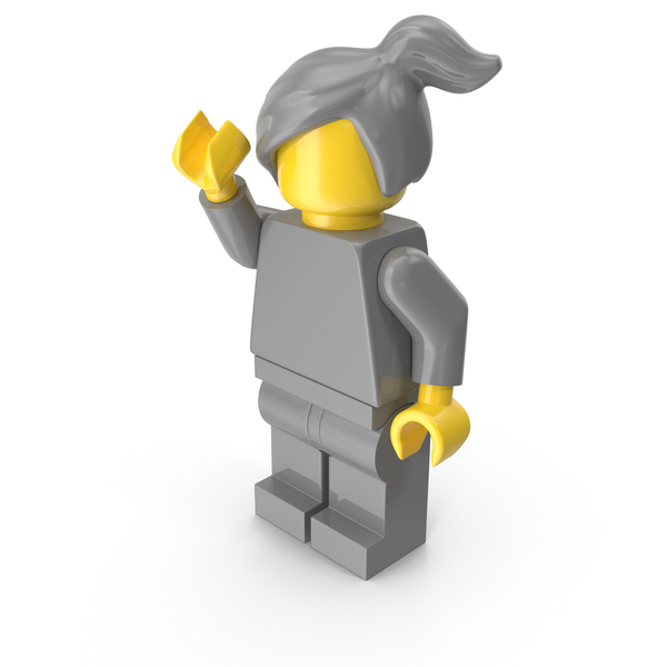 Neutral Lego Woman With  Arm Up PNG & PSD Images