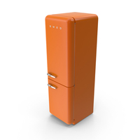 Smeg Orange Refrigerator PNG & PSD Images